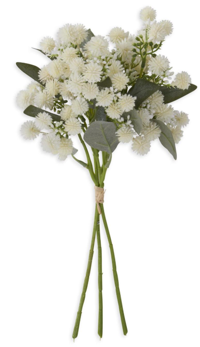 14" White Thistle Ball & Berries Bundle