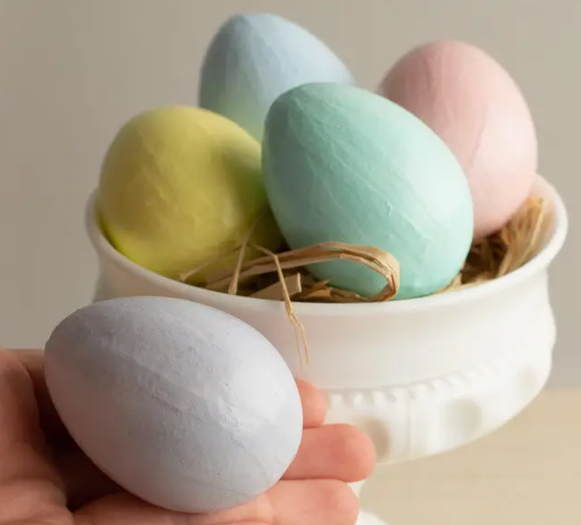 2.5" Pastel Paper Mache Eggs - PACK OF 6