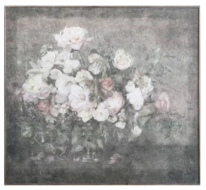 Wood Wall Decor w/Flower Bouquet