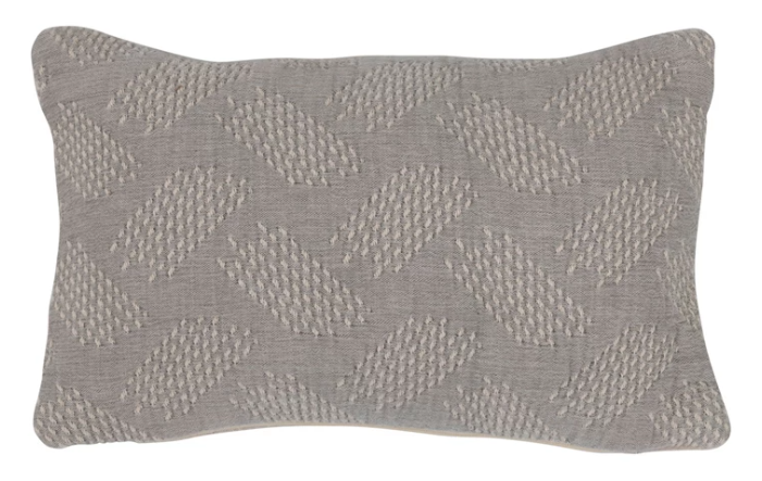 14"x9" Woven Cotton Jacquard Lumbar Pillow