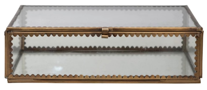 Brass & Glass Display Box w/ Scalloped Edges