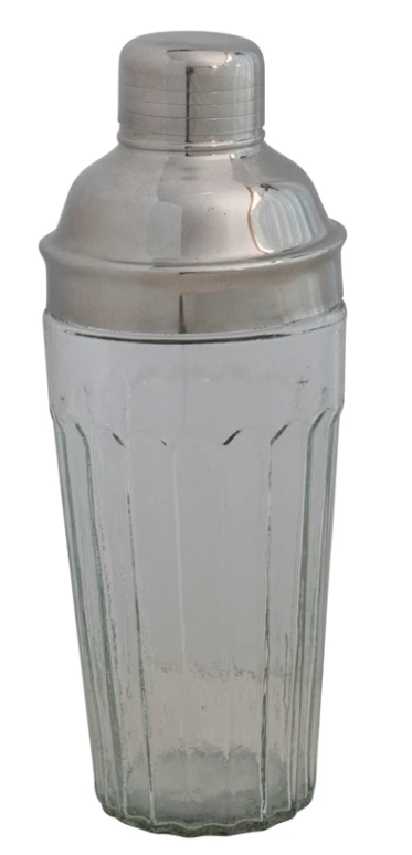 Glass Cocktail Shaker w/ Stainless Steel Top