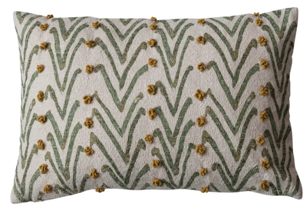 24"x16" Woven Cotton Blend Printed Lumbar Pillow