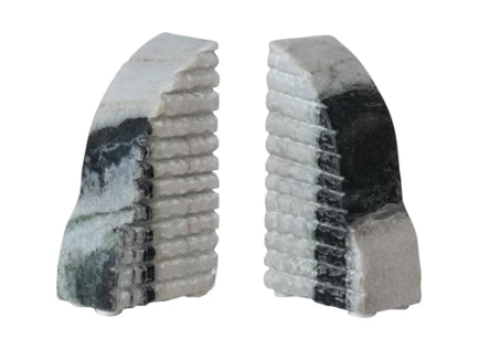 Carved Marble Bookends- SET OF 2