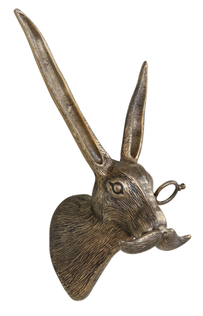 Aluminum Rabbit Head w/ Monocle & Mustache