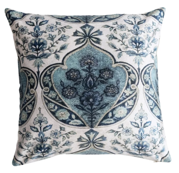 18" Square Cotton Blend Velvet Pillow