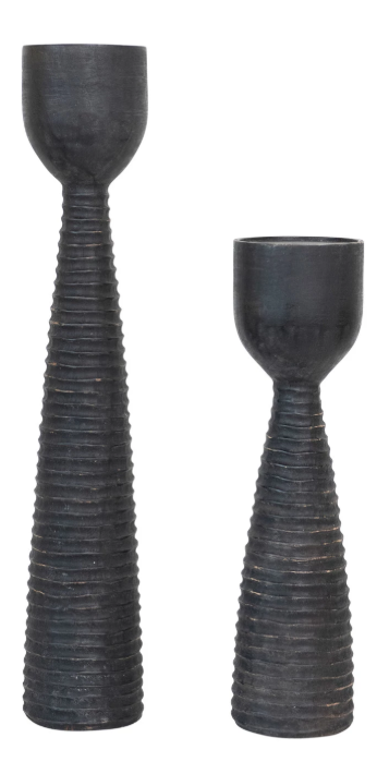 Hand-Carved Mango Wood Candle Holder