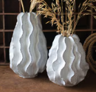 SM - White Ceramic Ruffle Vase