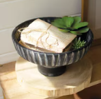 Black Wash Footed Clay Bowl