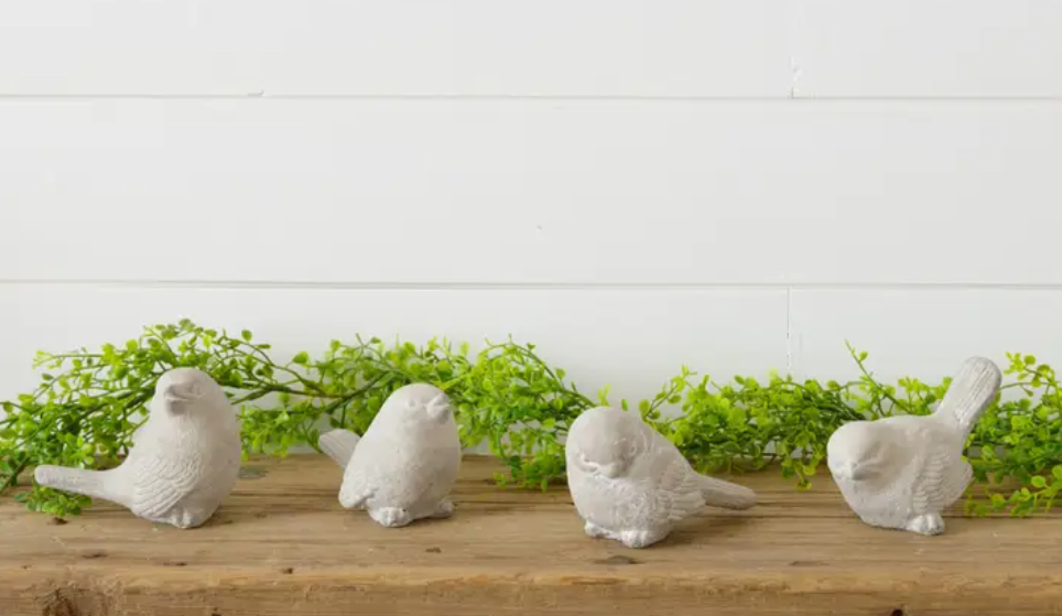 Cement Bird Figurine - 4 STYLES