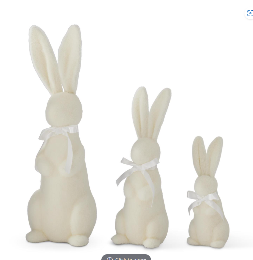 White Flocked Easter Bunny - MD