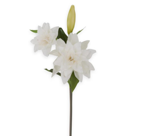 28" White Real Touch Lily Stem