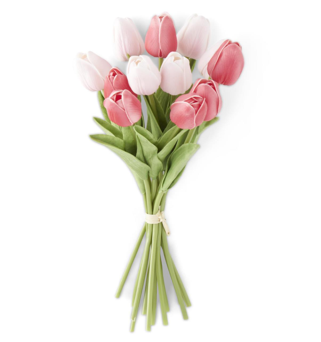 13" Pink/Rose Real Touch Mini Tulip Bundle