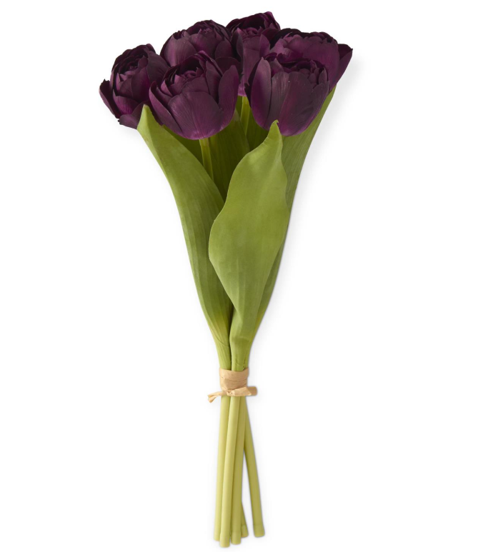 13" Dark Purple Real Touch Tulip Bundle
