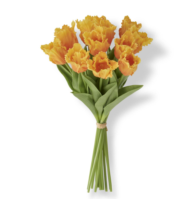 13" Orange Real Touch Parrot Tulip Bundle