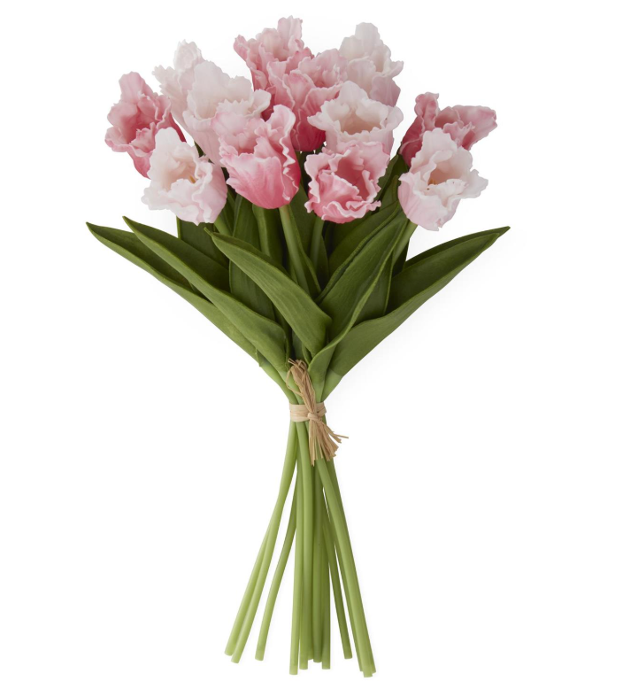 13" Pink/Rose Real Touch Parrot Tulip Bundle