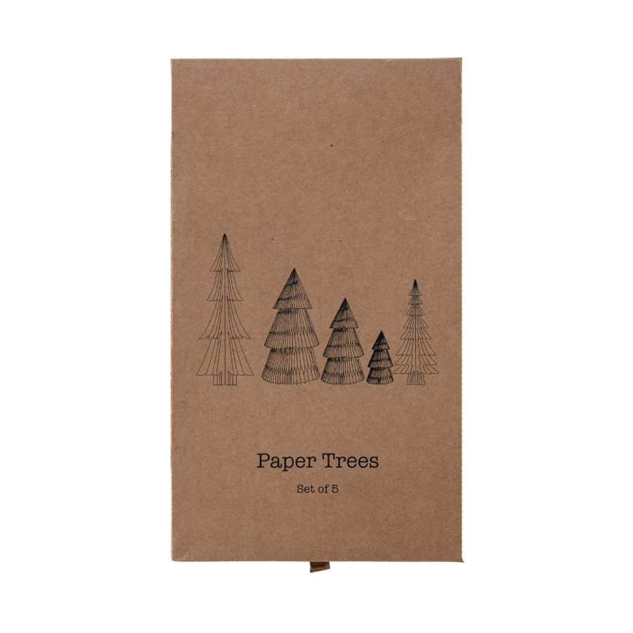 Paper Folding Honeycomb Trees - Set of 5