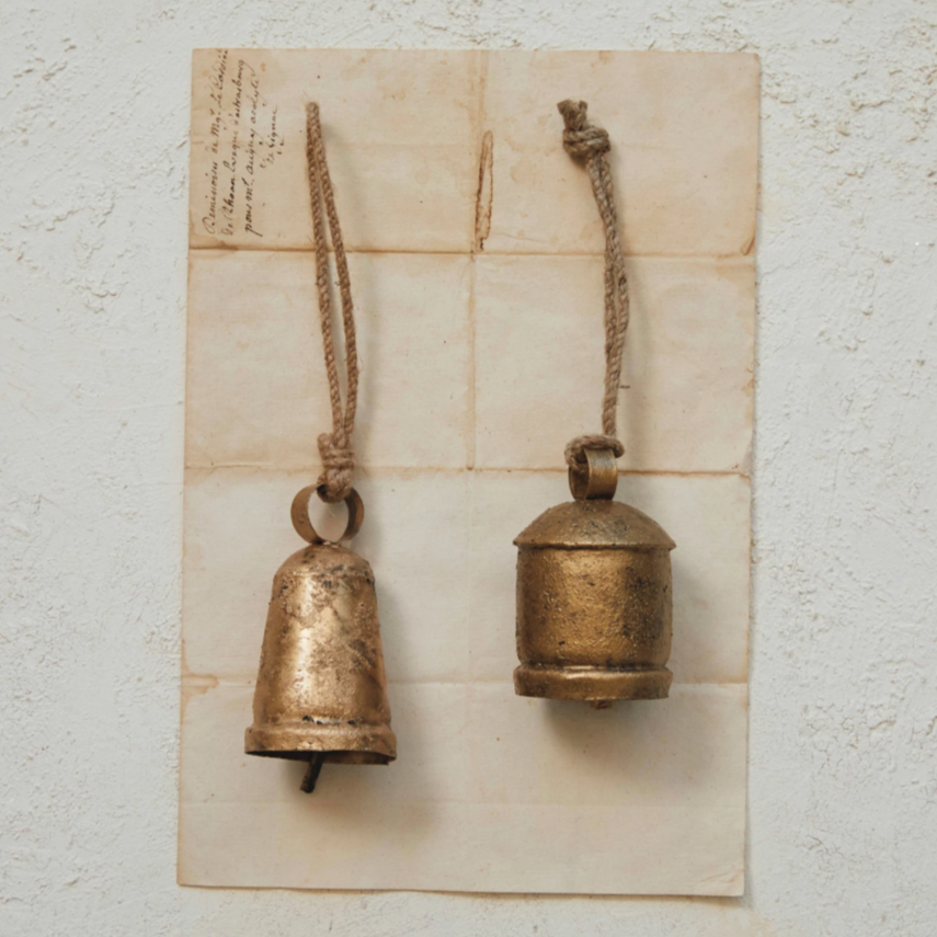 Antique Brass Bell Ornament - 2 Styles