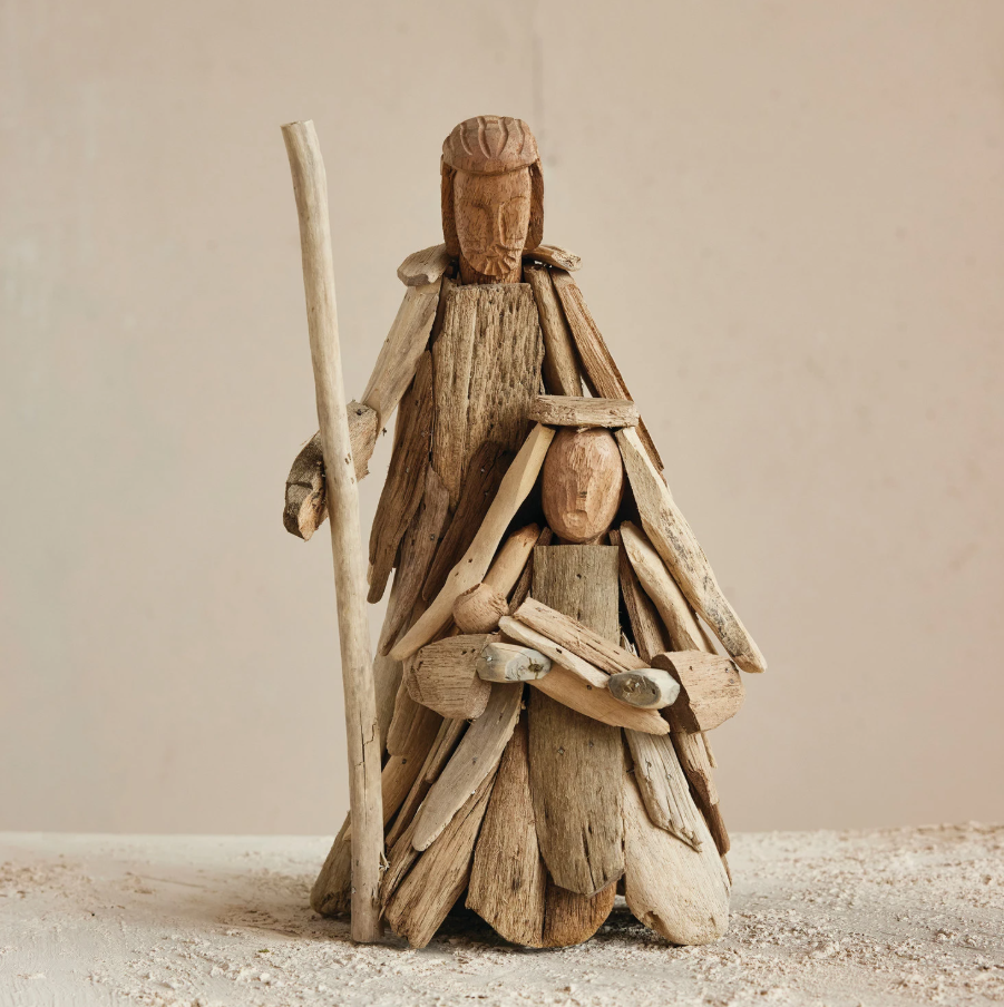 Handmade Driftwood Holy Family