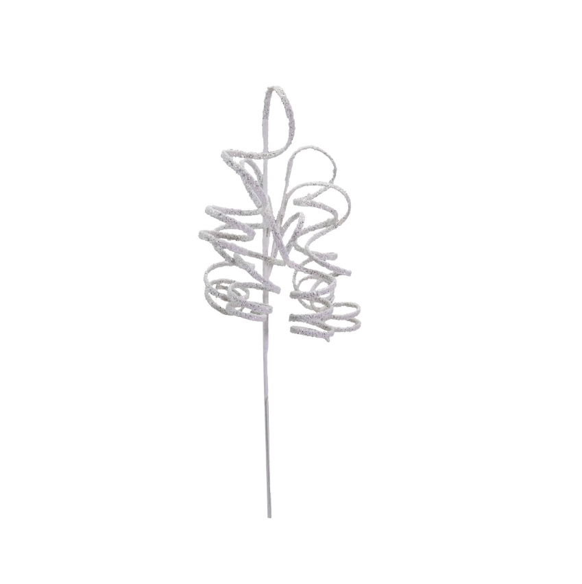 White Swirl Stem w/ Glitter