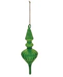 Green Hand-Blown Glass Finial Ornament