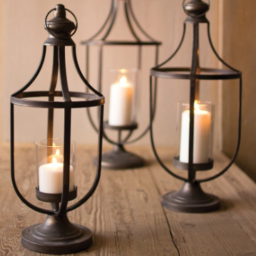 LG - Metal Lanterns w/ Glass Insert