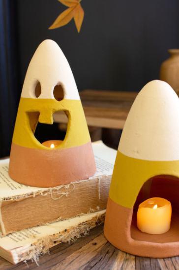 Clay Candy Corn Lantern