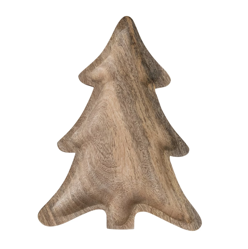 Tree Shaped Mango Wood Tray