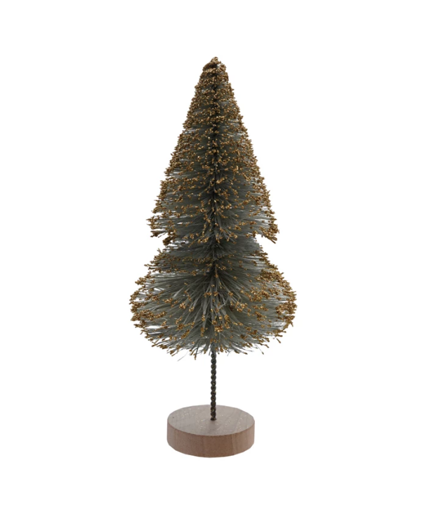 Mint + Gold Sisal Bottle Brush Tree