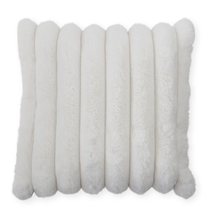 18" Cream Vegan Fur Pillow