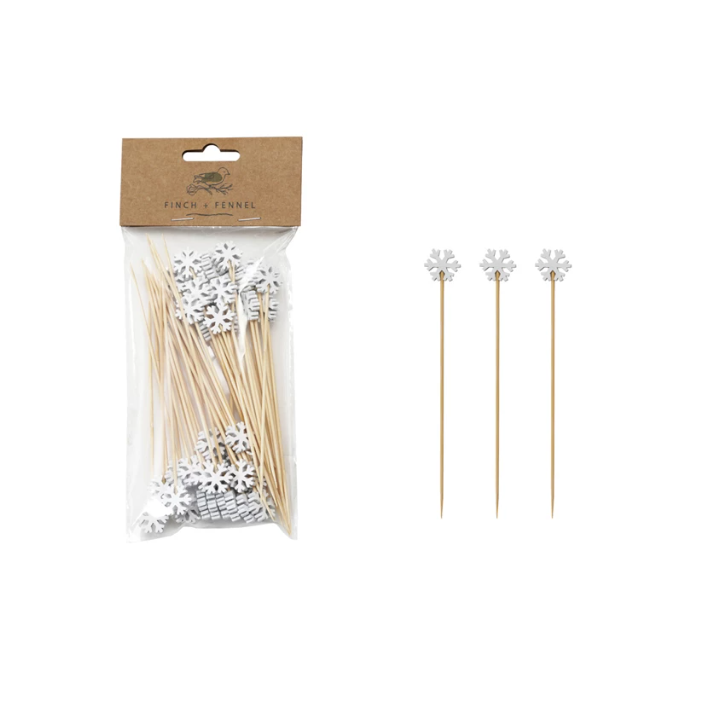 Snowflake Bamboo Skewers