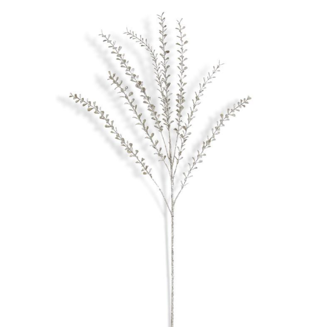 Teardrop Leave Silver Glitter Stem