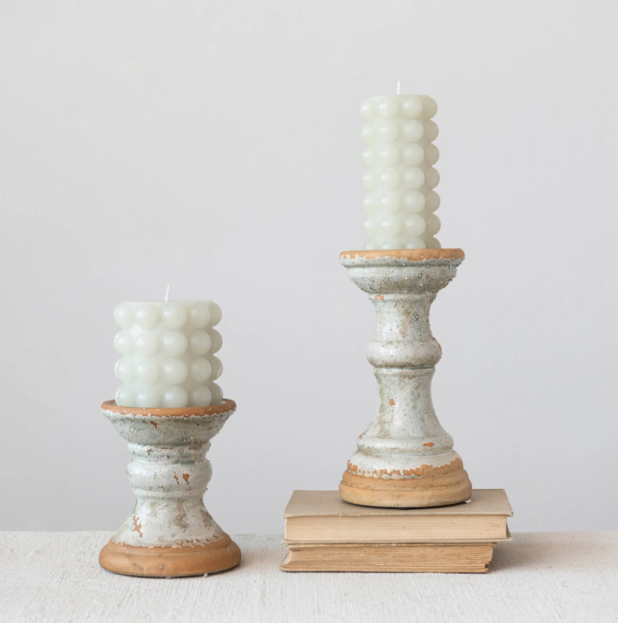 Mint Terracotta Pillar Holder