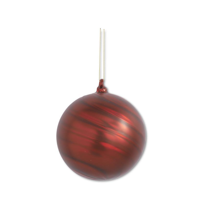 Matte Red Swirl Glass Ornament