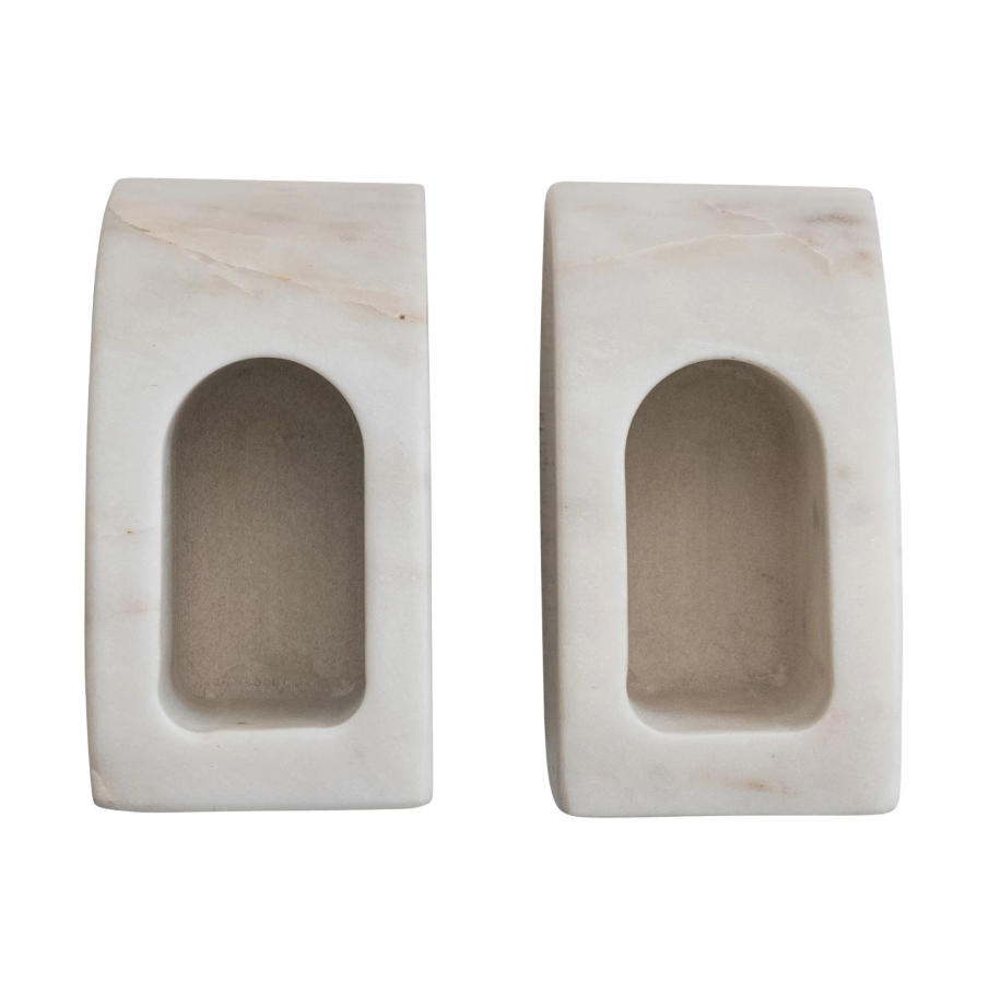 Marble Vase/Container Bookends - SET OF 2