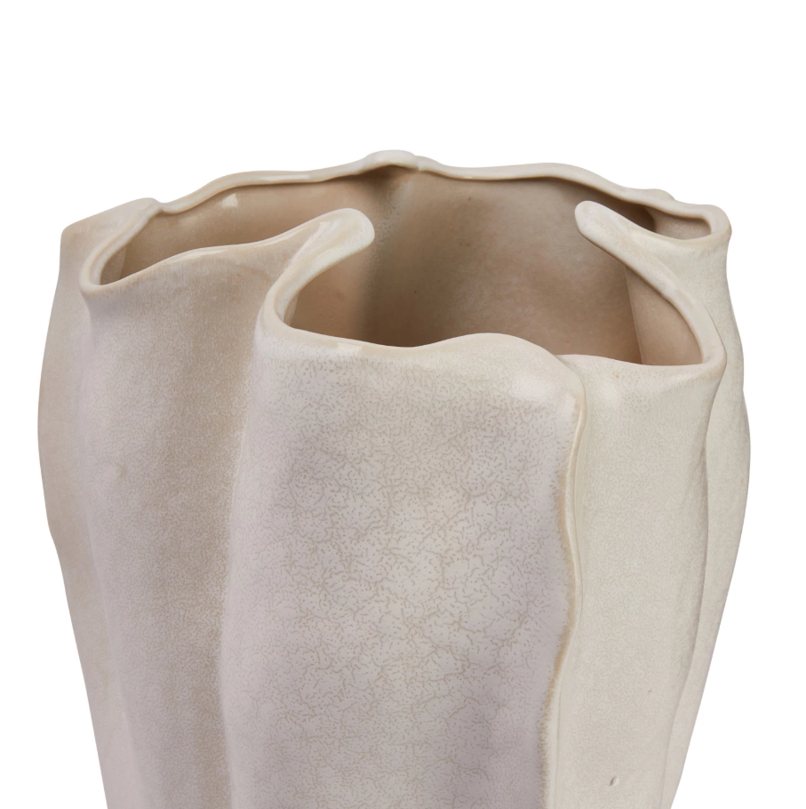 Matte Cream Organic Shaped Vase