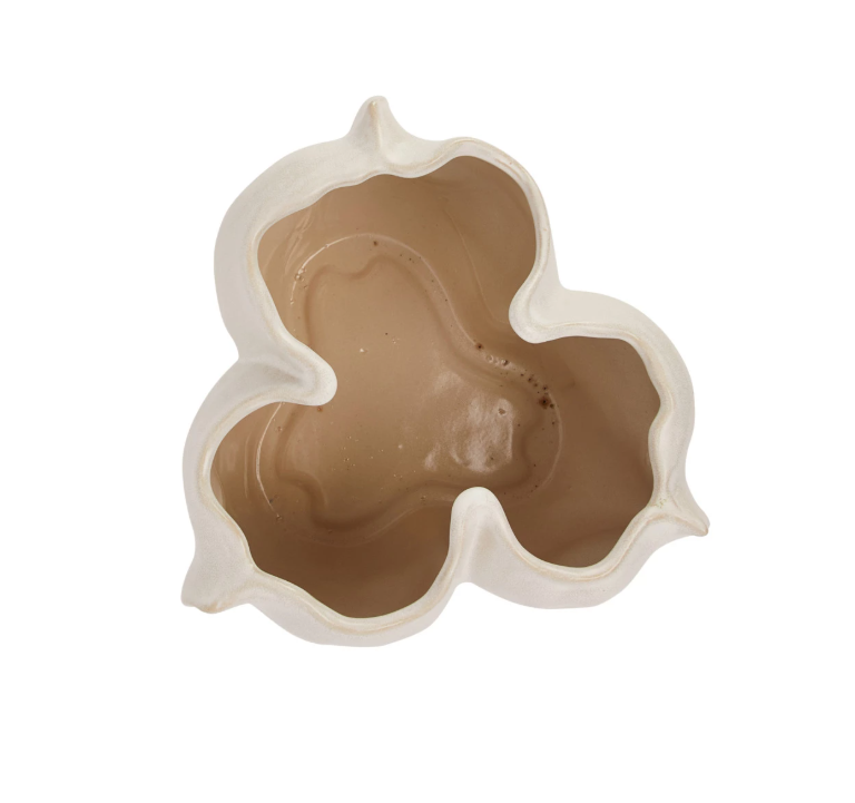 Matte Cream Organic Shaped Planter