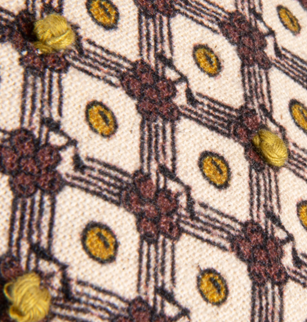 French Knot Cotton Lumbar Pillow