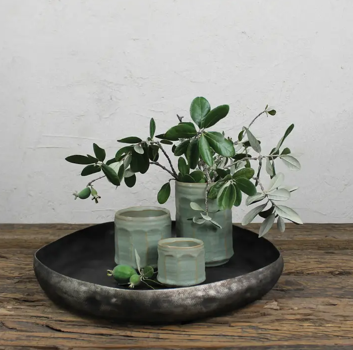 Hand-Hammered Antique Metal Tray - LG