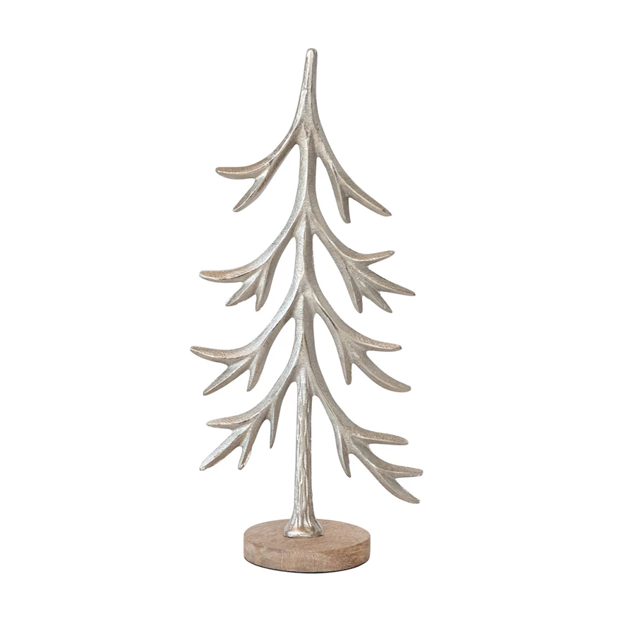SM - Aluminum Tree w/ Mango Wood Base