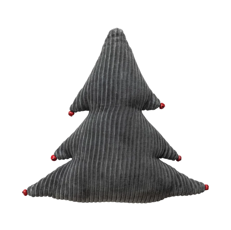 Corduroy Tree Pillow w/ Red Bells