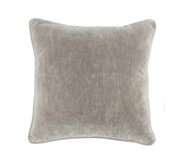18" Heirloom Silver Velvet Pillow