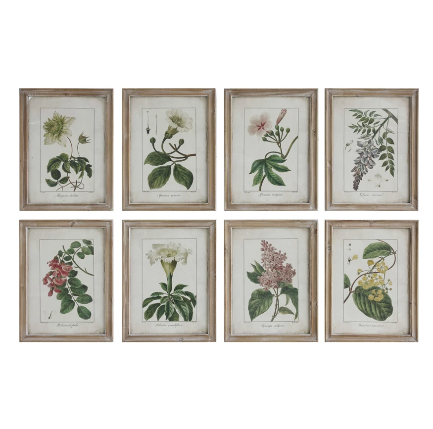 Vintage Framed Floral Wall Art