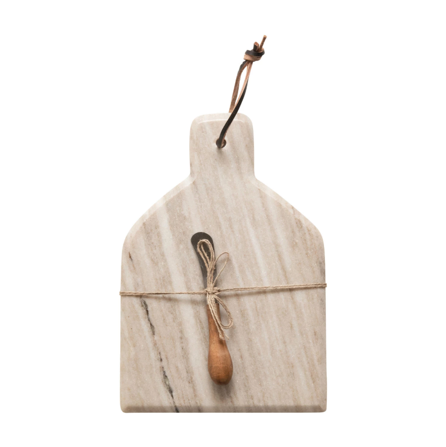 Marble Cutting Board w/ Canape Knife