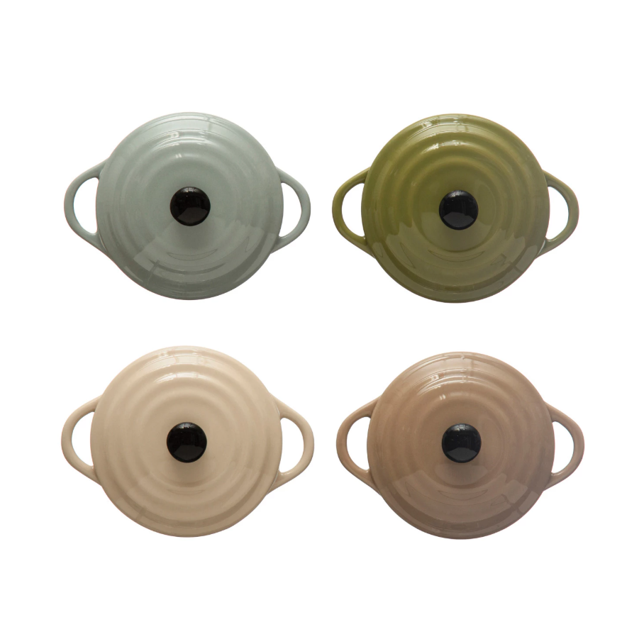 Stoneware Mini Baker w/ Lid - TAUPE