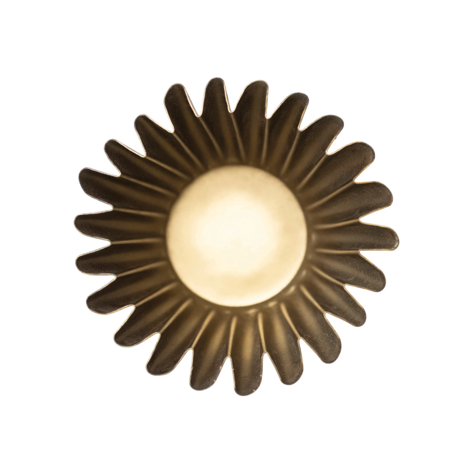 Antique Brass Fluted Metal Planter