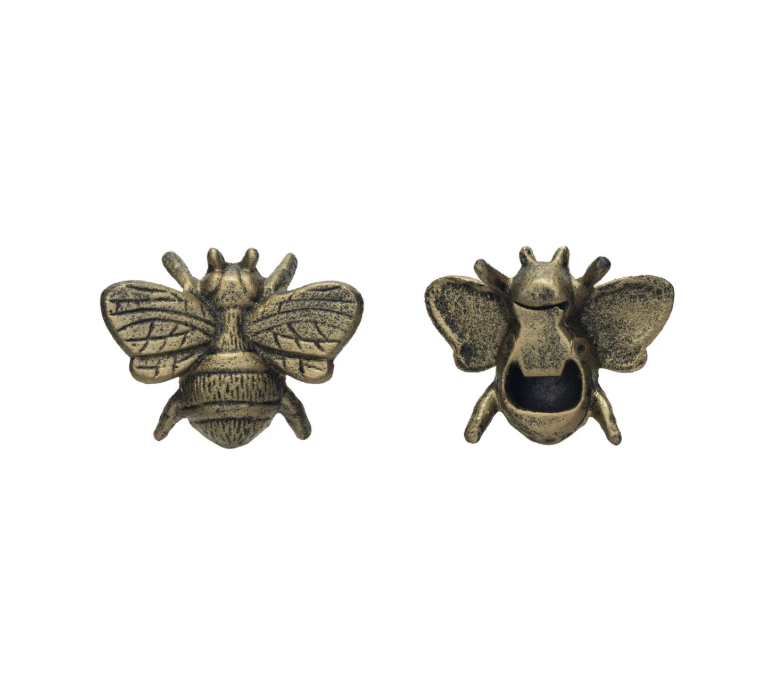 Gold Cast Iron Bee Bottle Opener