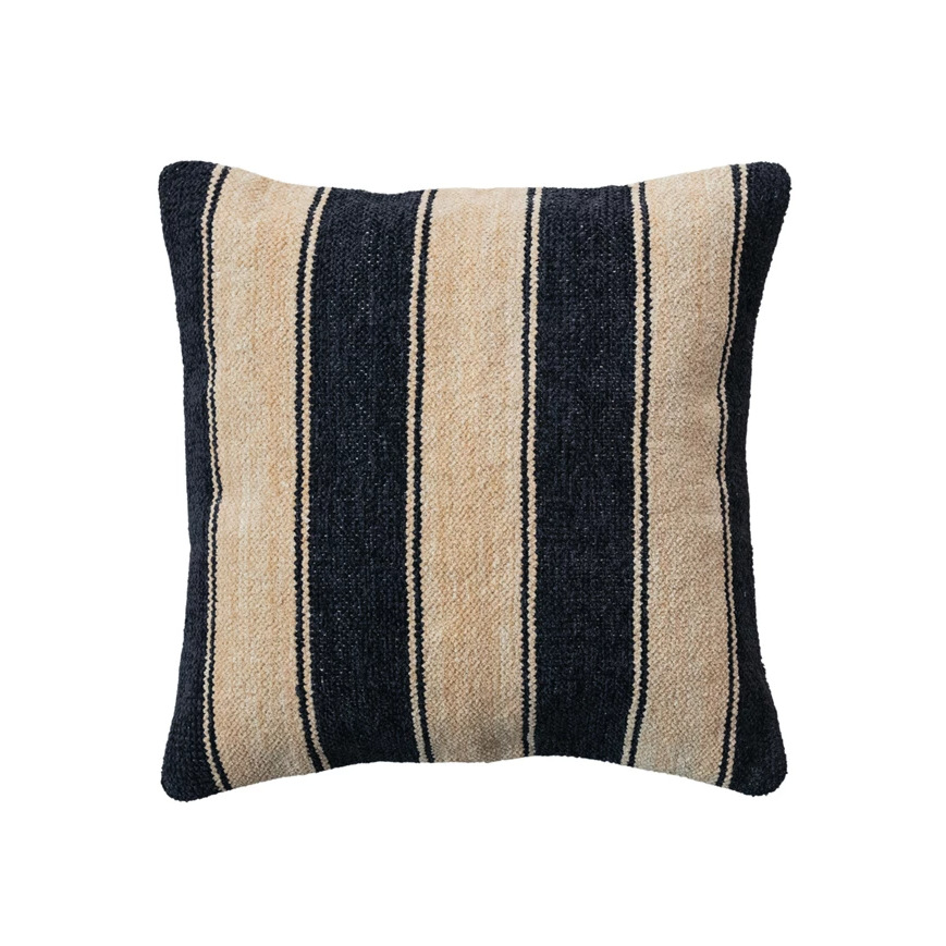 Chenille Pillow w/ Stripes