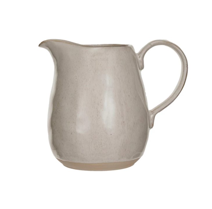 Cream Stoneware Pitcher