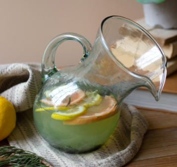 Small Glass Tilted Pitcher